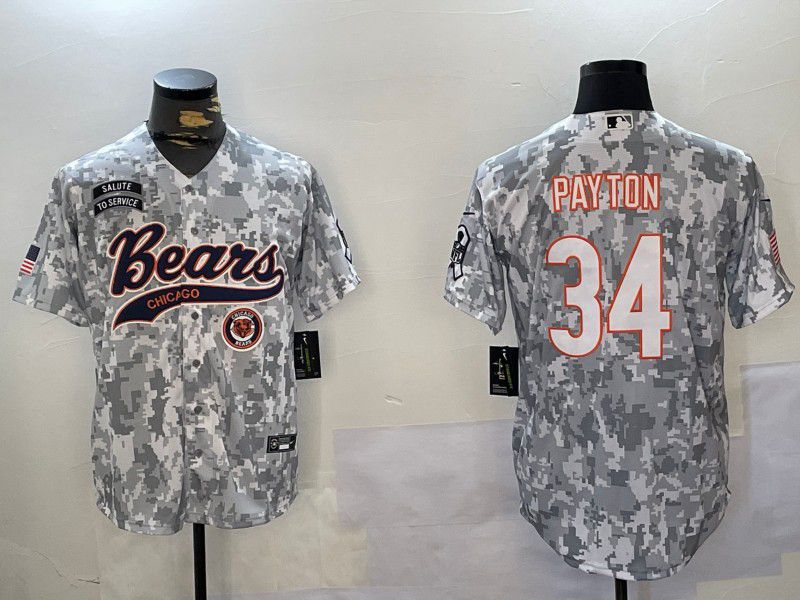 Men Chicago Bears #34 Payton Nike Arctic Camo 2024 Salute to Service Limited NFL Jersey style 2